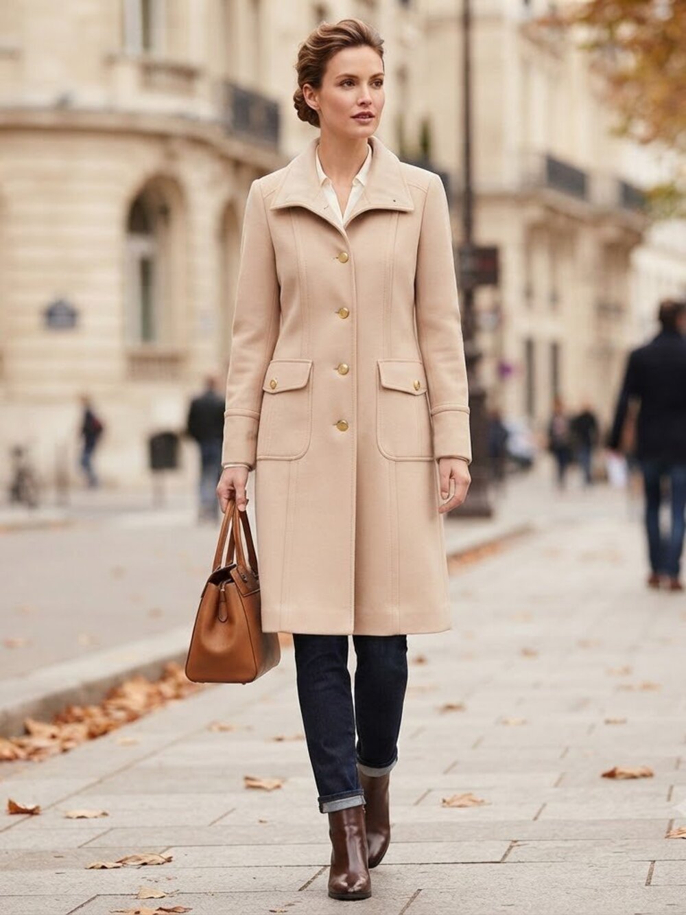Kenneth Cole 3/4 length Cream Wool Jacket